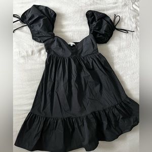 Babydoll Mini Dress with Puff Sleeves (used once)